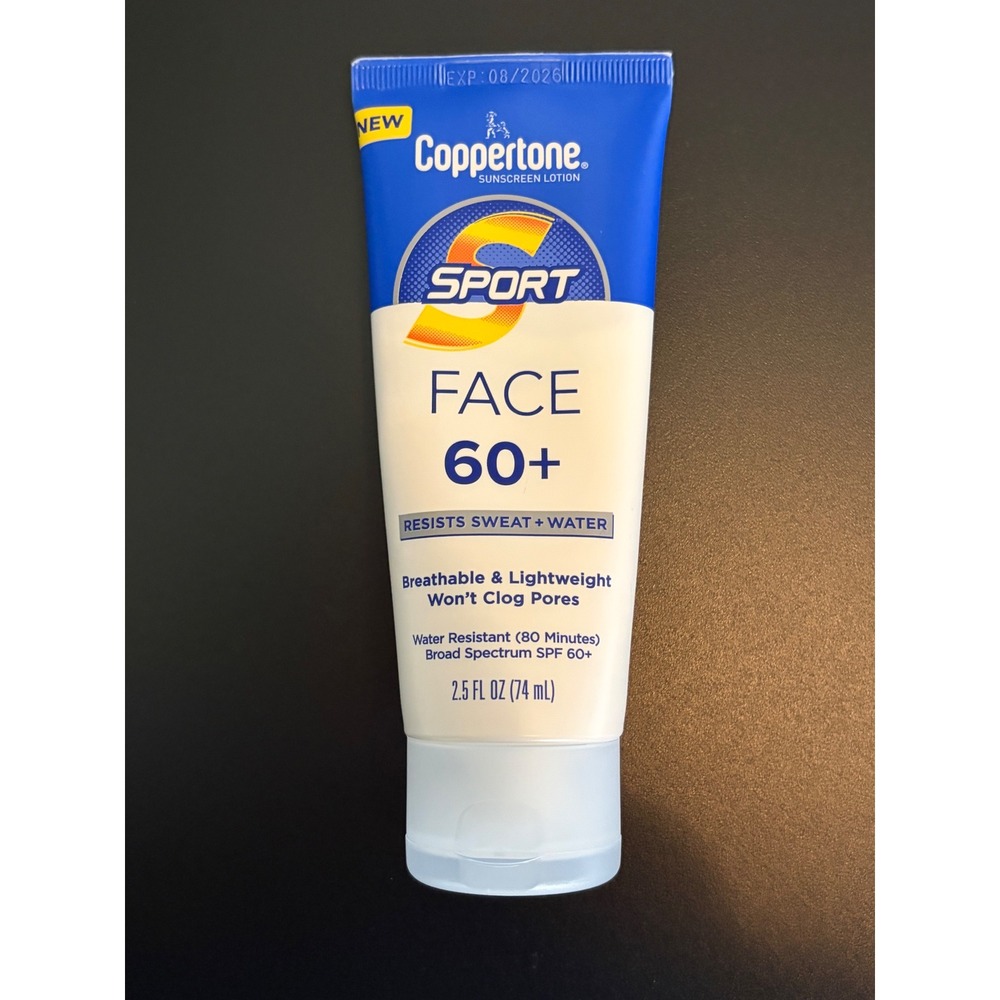 Coppertone Sport Face Sunscreen Lotion SPF 60+ Broad Spectrum 2.5 fl oz NEW 2026